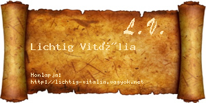 Lichtig Vitália névjegykártya